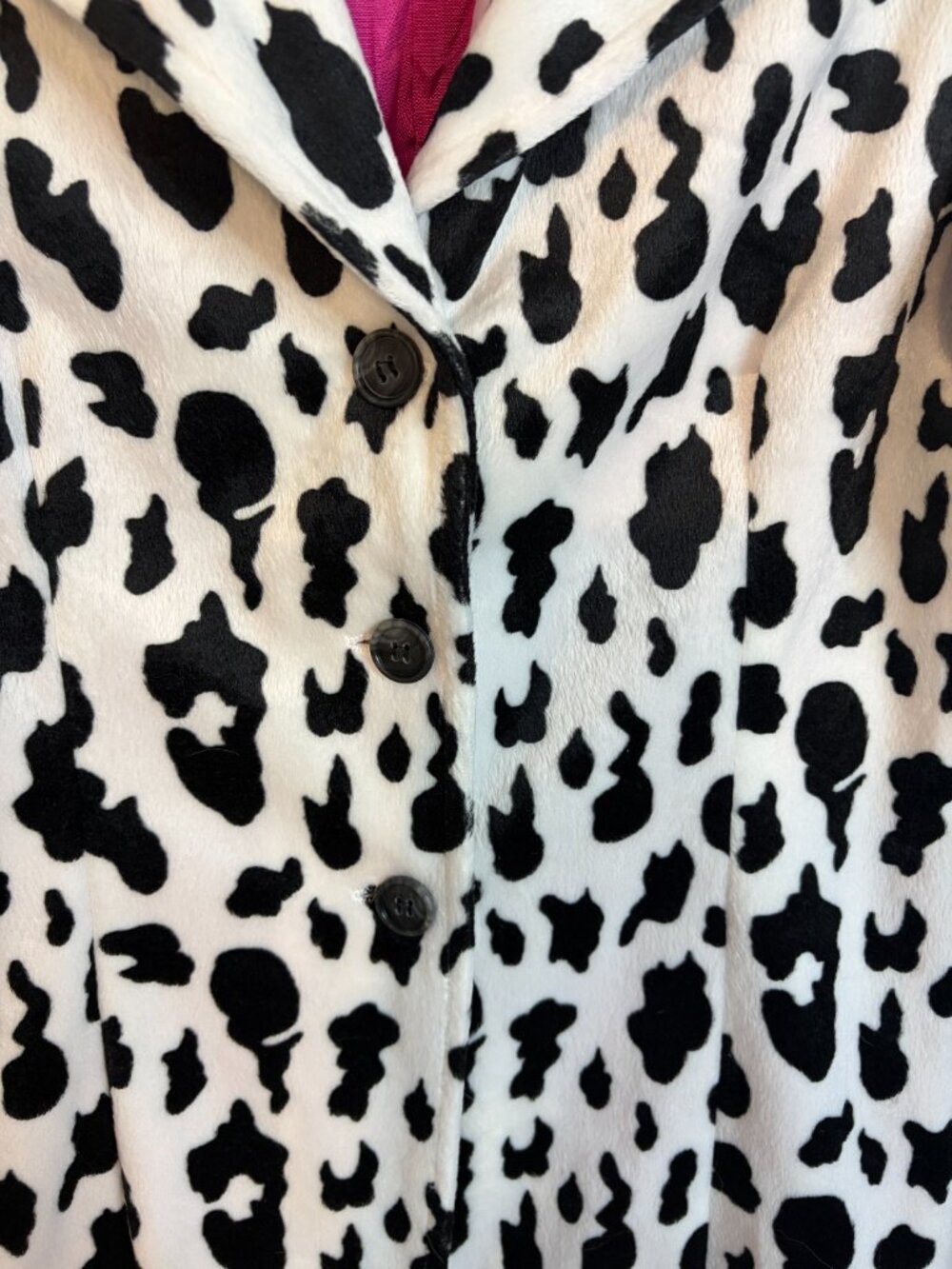 Misdemeanor Black White Cowprint Overcoat - Picture 5 of 6